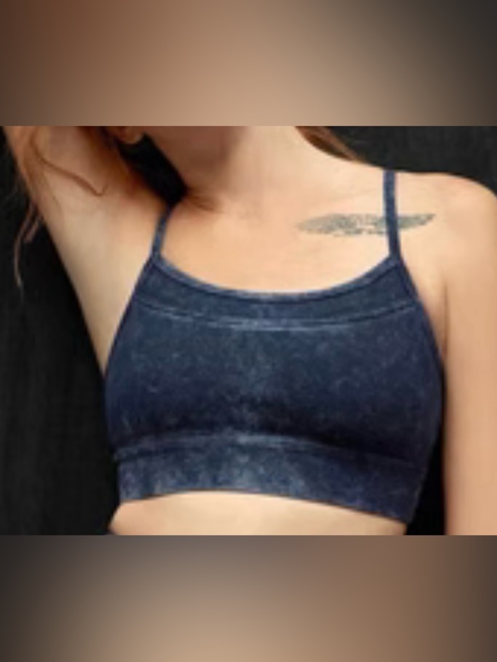 GAP Fit blackout Technology indigo Athleisure ribbed crossback Sports Bra size S
